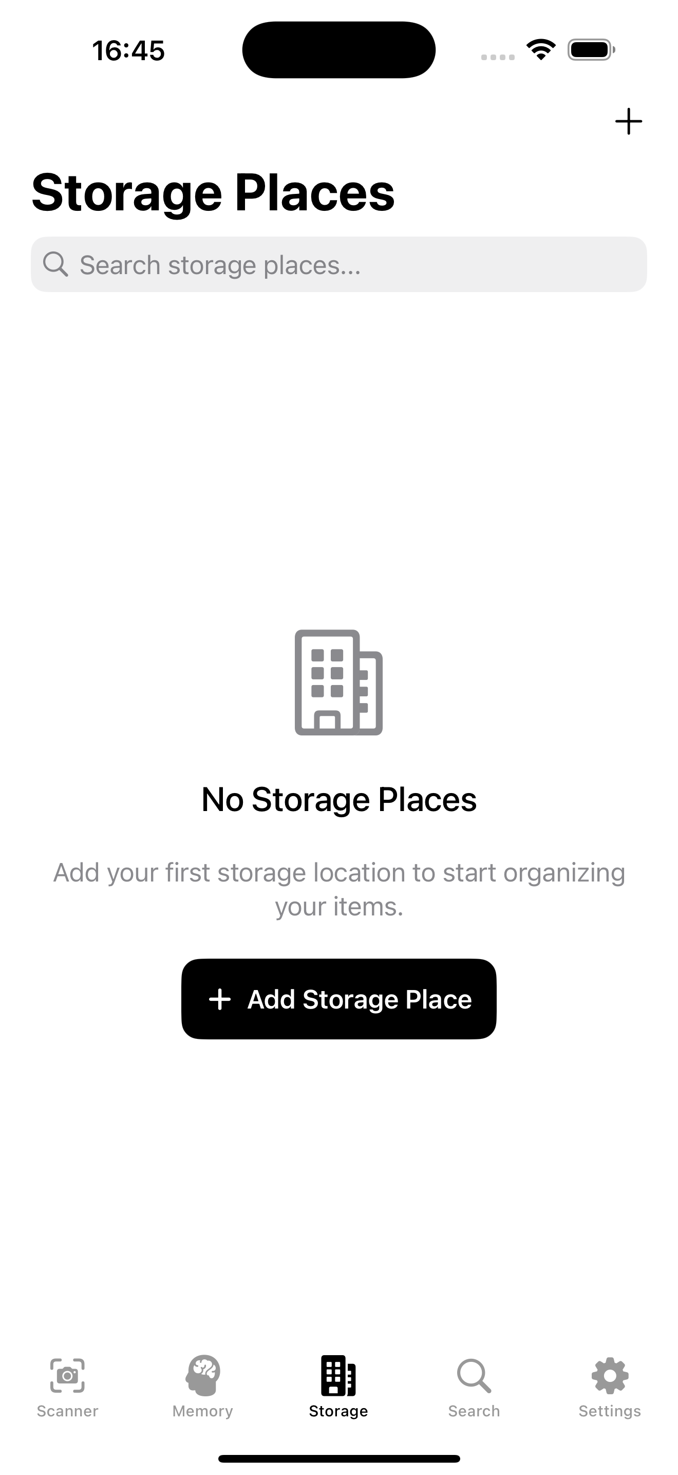 Add your storage places.