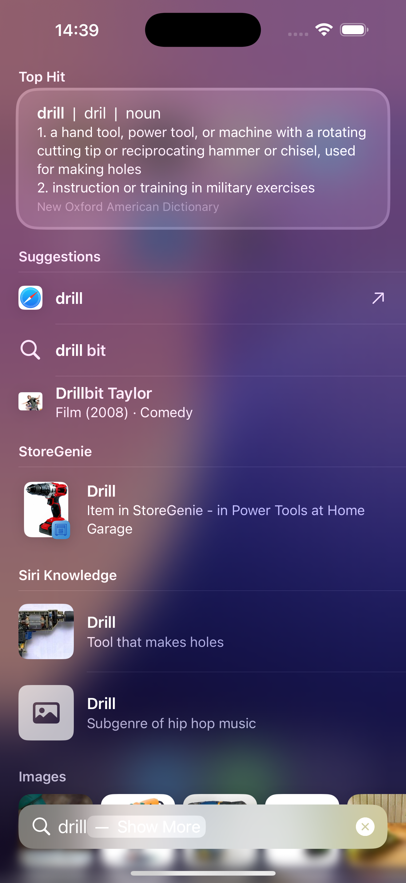 Search for your items directly on spotlight